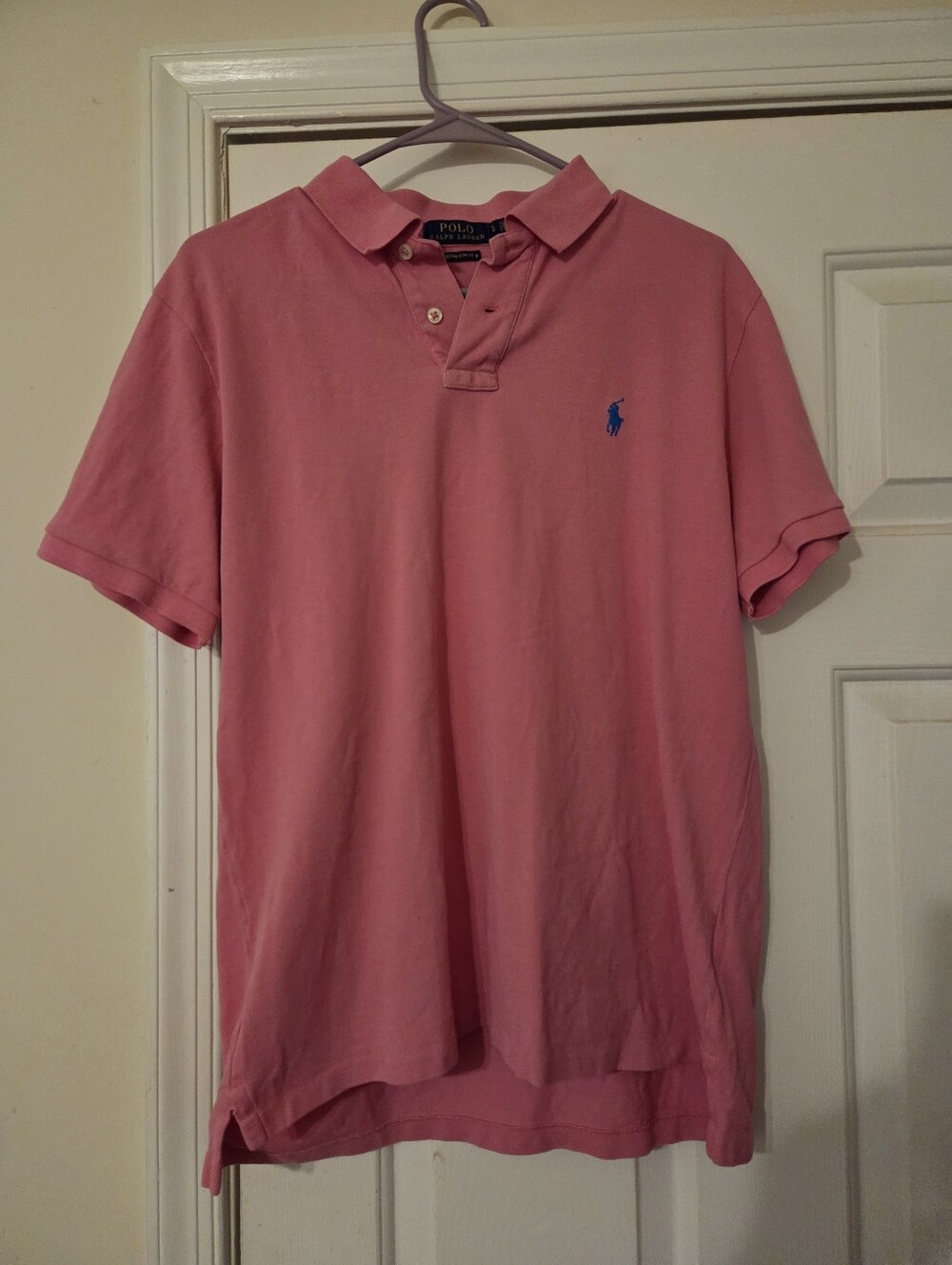 Ralph Lauren Polo Short Sleeve Pink Shirt with Blue Pony
